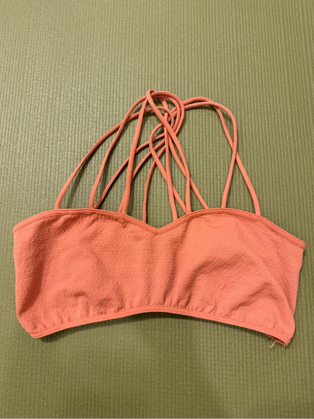BKE Coral Pink Strappy Bandeau Top xs/small